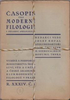 Časopis pro moderní filologii 1950-51 - komplet
