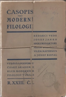 Časopis pro moderní filologii 1936-37 - komplet