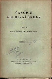 Časopis archivní školy 1925 - komplet