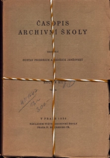 Časopis archivní školy 1934 - komplet