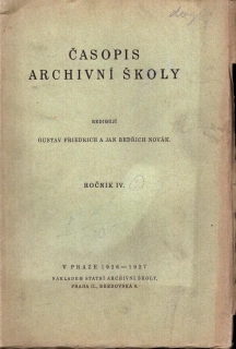 Časopis archivní školy 1926 - komplet