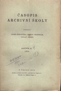 Časopis archivní školy 1924 - komplet
