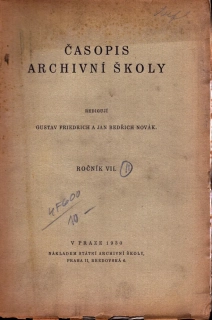 Časopis archivní školy 1930 - komplet