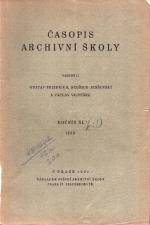 Časopis archivní školy 1933 - komplet