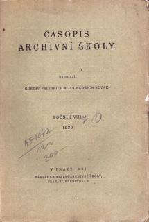 Časopis archivní školy 1931 - komplet