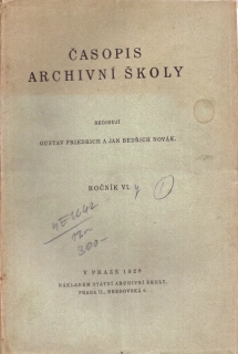 Časopis archivní školy 1928 - komplet