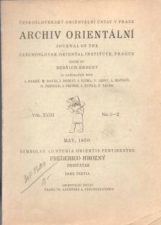 Archiv orientální 1950 r. 18 - komplet