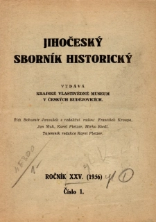 Jihočeský sborník historický 1956 r. 25 - komplet