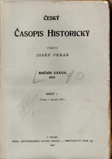 Český časopis historický 1931 r. 37 - komplet