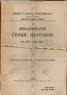 Bibliografie české historie za léta 1925-1926