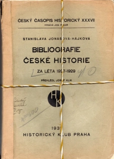 Bibliografie české historie za léta 1927-1929