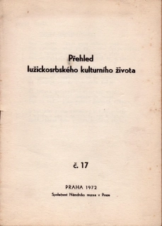 Přehled lužickosrbského kulturního života