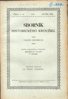 Sborník Historického kroužku 1918 r. 19 - komplet