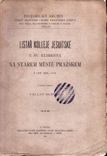 Listář kolleje jesuitské u sv. Klimenta na Starém Městě pražském z let 1628-1632