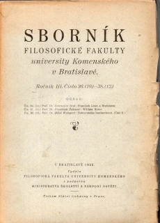 Sborník Filosofické fakulty University Komenského v Bratislave