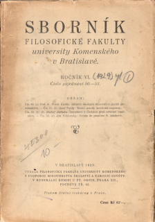 Sborník Filosofické fakulty University Komenského v Bratislave