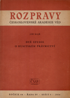 Dvě studie o husitském právnictví