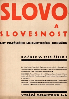 Slovo a slovesnost 1939 r. 5 - komplet