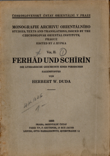 Ferhad und Schirin: die literarische geschichte eines persischen sagenstoffes 