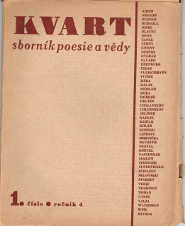 Kvart, sborník poesie a vědy r. 4 - komplet
