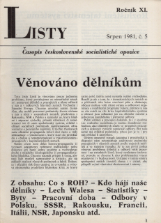 Listy, časopis československé socialistické opozice