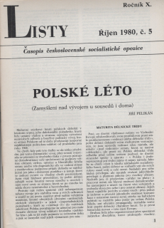 Listy, časopis československé socialistické opozice