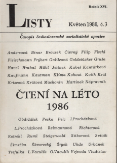 Listy, časopis československé socialistické opozice - Čtení na léto