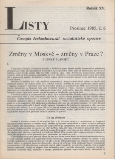 Listy, časopis československé socialistické opozice