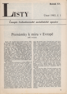 Listy, časopis československé socialistické opozice