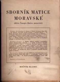 Sborník matice moravské 84/1965