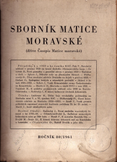Sborník matice moravské 80/1961
