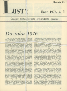 Listy, časopis československé socialistické opozice 1976 - komplet