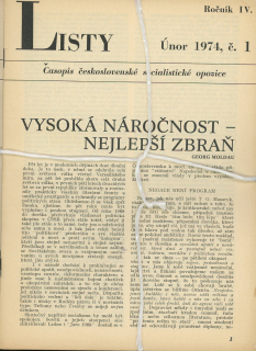 Listy, časopis československé socialistické opozice 1974 - komplet