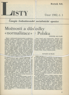 Listy, časopis československé socialistické opozice 1982 - komplet