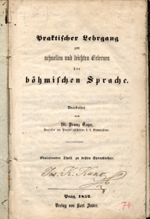 Čupr, František - Praktischer lehrgang zum schnellen und leichten Erlernen der Böhmischen Sprache