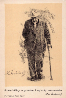 Švabinský, Max - Srdečně děkuji za gratulaci k mým 84. narozeninám