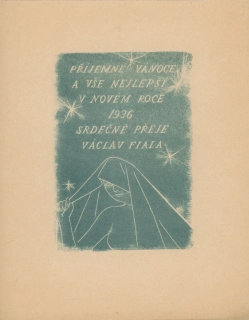 Fiala, Václav - Příjemné Vánoce a vše nejlepší v novém roce 1936 srdečně přeje Václav Fiala