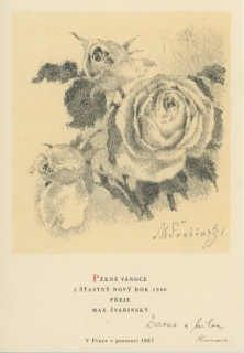 Švabinský, Max - Pěkné Vánoce a šťastný nový rok 1958 přeje Max Švabinský 