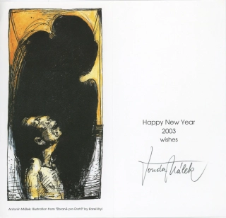 Antonín Málek - Happy New Year 2003 (podpis)