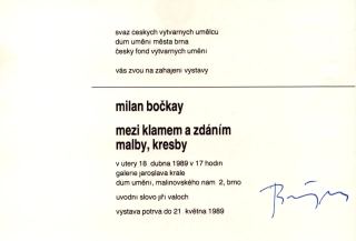 Milan Bočkay: Mezi klamem a zdáním: Malby, kresby (podpis)