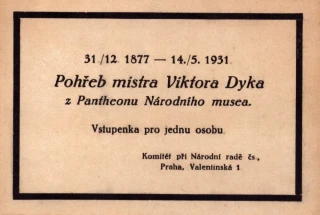 Pohřeb mistra Viktora Dyka